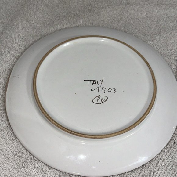 Lot/Set of 2 VTG Peasant Village Italian Pottery Hand Painted Cherries & Grapes - Picture 9 of 11